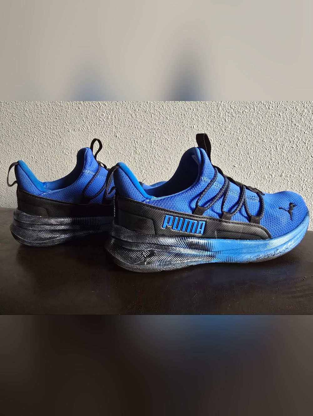 Puma Kids' Royal Blue and Black Casual Sneakers Size 4